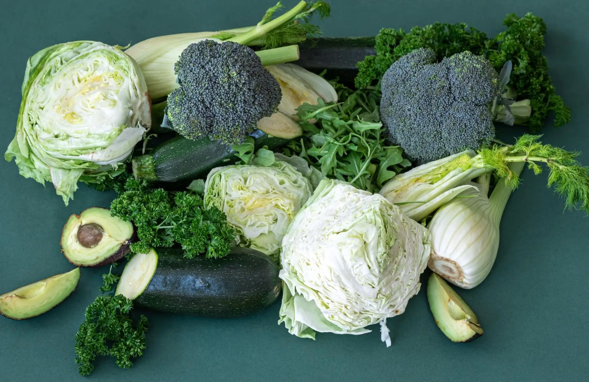 fresh-vegetables-greens-green-background