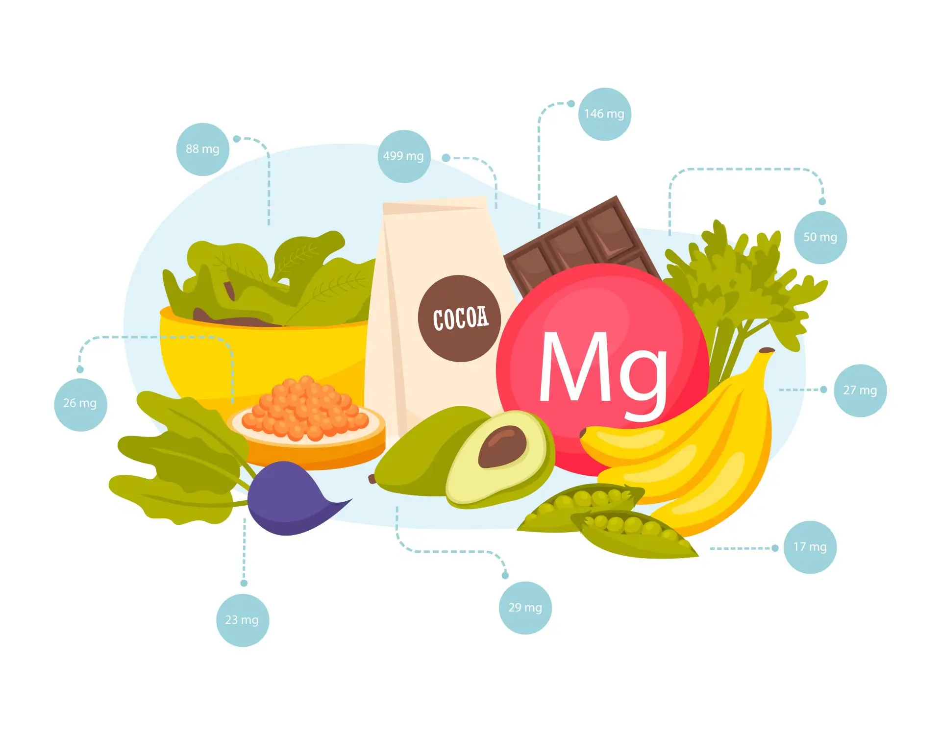 Magnesium foods flat composition